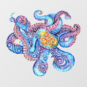 Zwirly Octopus Raamsticker (Vel)