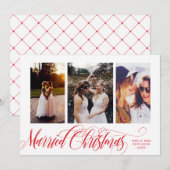 Zwirly Red, met kerstfoto's, collage Feestdagenkaart (Voorkant / Achterkant)