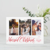 Zwirly Red, met kerstfoto's, collage Feestdagenkaart (Staand voorkant)