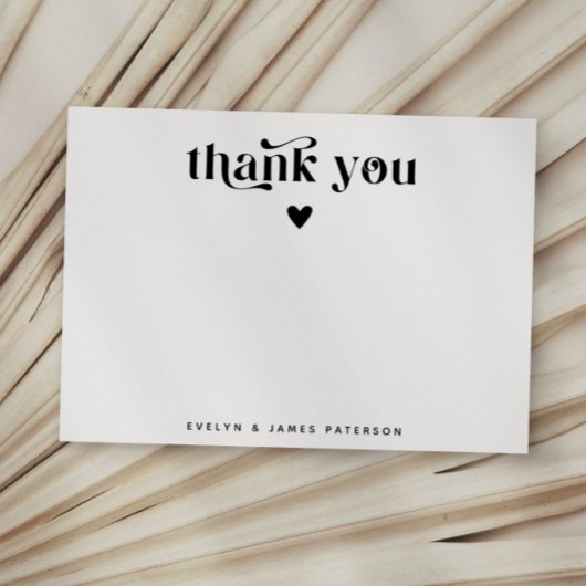 Zwirly Retro Dank je hart Notitiekaartje