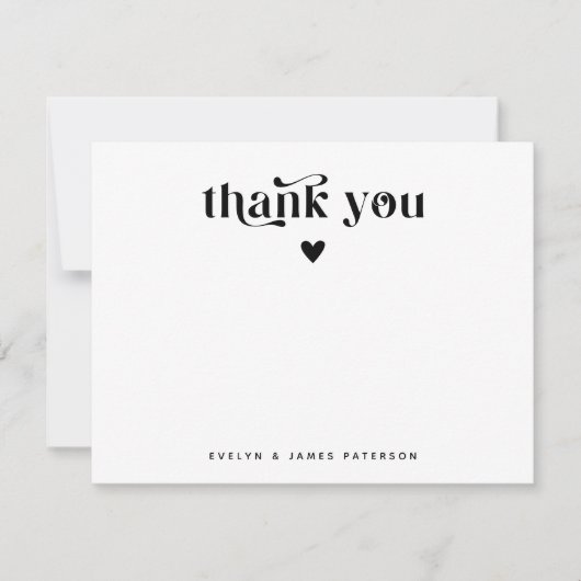 Zwirly Retro Dank je hart Notitiekaartje (Voorkant)