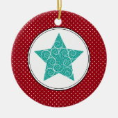 Zwirly Star Keramische kerstversieringen Keramisch Ornament (Voorkant)
