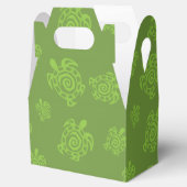Zwirly Turtle Green Pattern Bedankdoosjes (Geopend)
