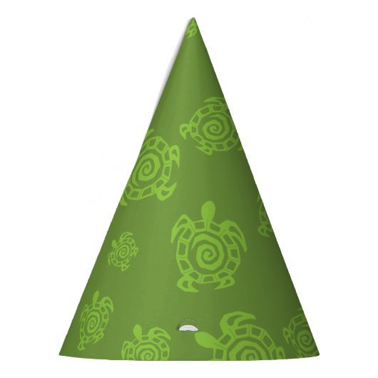 Zwirly Turtle Green Pattern Feesthoedjes (Links)