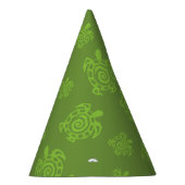 Zwirly Turtle Green Pattern Feesthoedjes (Rechts)