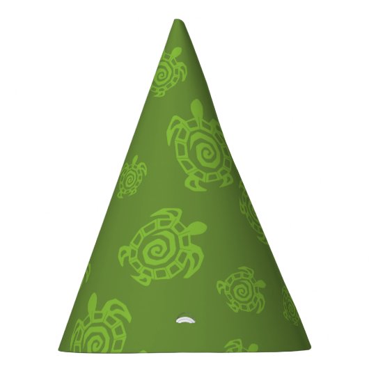 Zwirly Turtle Green Pattern Feesthoedjes (Rechts)