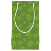 Zwirly Turtle Green Pattern Klein Cadeauzakje (Voorkant)