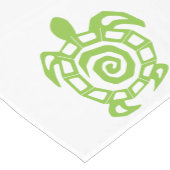 Zwirly Turtle Green Pattern Korte Tafelloper (Hoek)