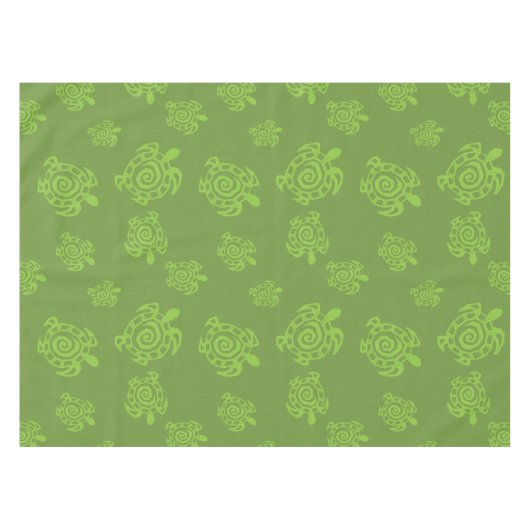 Zwirly Turtle Green Pattern Tafelkleed (Voorkant (Horizontaal))