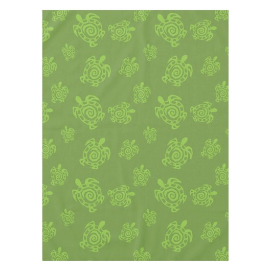 Zwirly Turtle Green Pattern Tafelkleed (Voorkant)