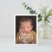 Zwirly Welkome Moderne Aankondiging van de Geboort Briefkaart (Staand voorkant)