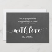 Zwirwitte Manuscript Bekleding Dank u Bedankkaart (Achterkant)