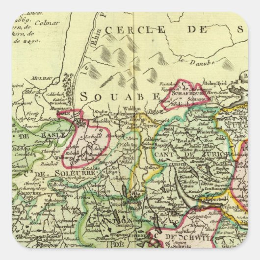 Zwitserland 12 vierkante sticker (Voorkant)
