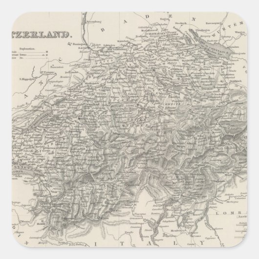 Zwitserland 15 vierkante sticker (Voorkant)