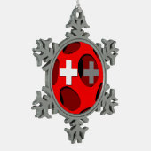 Zwitserland #1 tin sneeuwvlok ornament (Links)