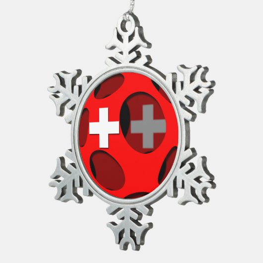 Zwitserland #1 tin sneeuwvlok ornament (Rechts)