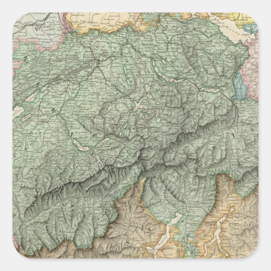 Zwitserland 21 vierkante sticker (Voorkant)