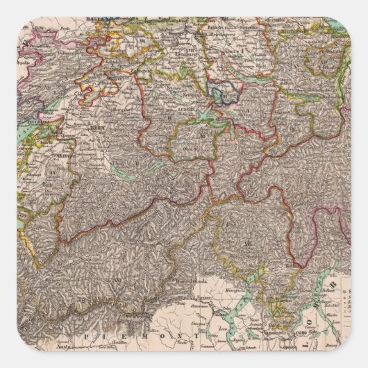 Zwitserland 22 vierkante sticker (Voorkant)
