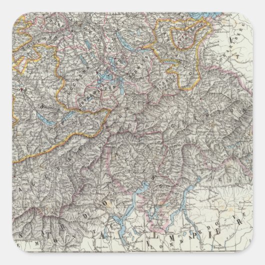 Zwitserland 2 vierkante sticker (Voorkant)