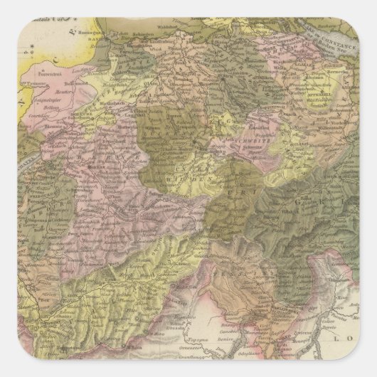 Zwitserland 3 vierkante sticker (Voorkant)