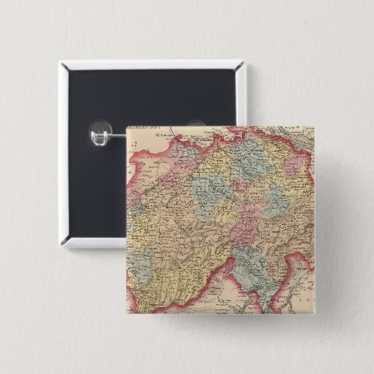 Zwitserland 6 vierkante button 5,1 cm (Voorkant /achterkant)