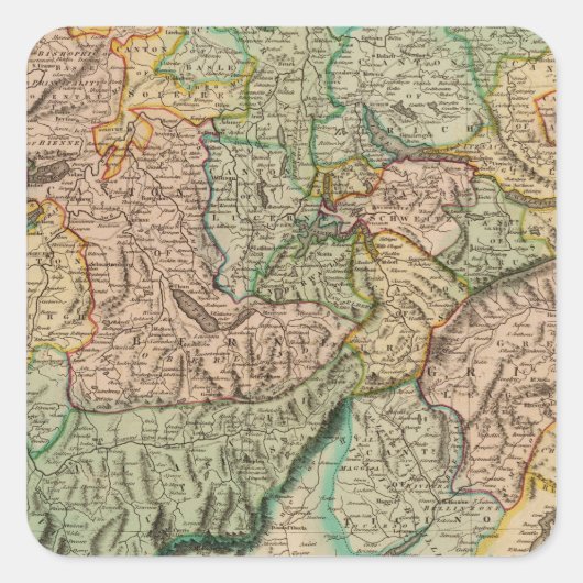 Zwitserland 8 vierkante sticker (Voorkant)