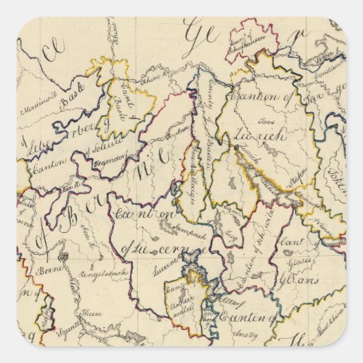 Zwitserland 9 vierkante sticker (Voorkant)