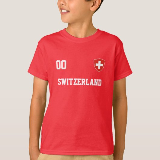 Zwitserland Aangepaste naam en nummer Football T-shirt (Voorkant)