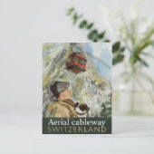  Zwitserland Aerial Cableway Travel Briefkaart (Staand voorkant)