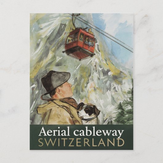  Zwitserland Aerial Cableway Travel Briefkaart (Voorkant)