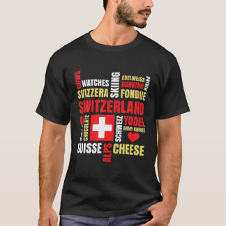 Zwitserland Alpen Koeien Fondue Cheese Skiën Zwits T-shirt