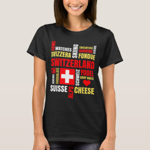 Zwitserland alpen koeien fondue kaas skien Zwitser T-shirt