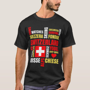 Zwitserland alpen koeien fondue kaas skiën zwitser t-shirt