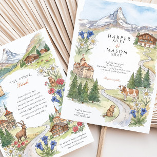 Zwitserland Alpen Matterhorn Chillon Kasteel Bruil Kaart