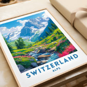 Zwitserland Alpen Reizen Print Poster Wandkunst