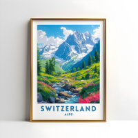 Zwitserland Alpen Reizen Print Poster Wandkunst