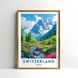Zwitserland Alpen Reizen Print Poster Wandkunst