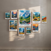 Zwitserland Alpen Reizen Print Poster Wandkunst