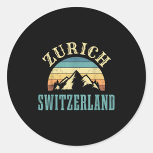 Zwitserland Alpen skiën Zwitserse bergen liefhebbe Ronde Sticker