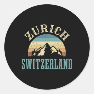 Zwitserland Alpen Skien Zwitserse Bergen Liefhebbe Ronde Sticker