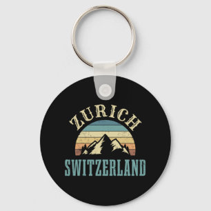Zwitserland Alpen Skiën Zwitserse Bergen Liefhebbe Sleutelhanger