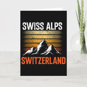 Zwitserland Alpen Vintage Skiën Bergen Zwitserse Z Kaart