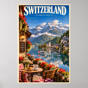 Zwitserland Alpenmeer Berg Reisposter Muur Poster