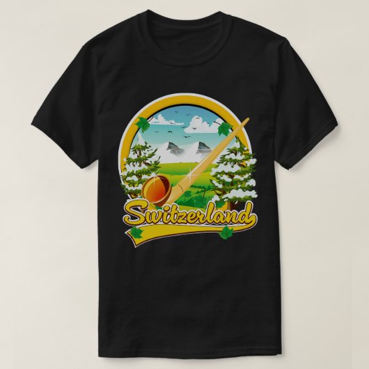 Zwitserland alphorn reizen t-shirt (Design voorkant)