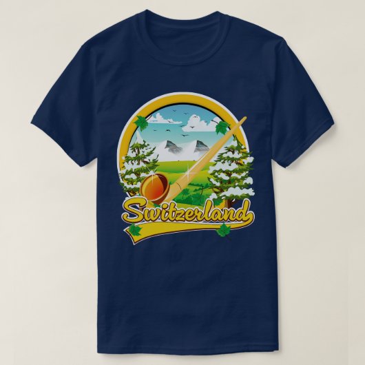 Zwitserland alphorn reizen t-shirt (Design voorkant)