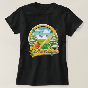 Zwitserland alphorn retro reislogo t-shirt