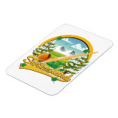 Zwitserland alphorn retro reizen logo magneet (Linkerzijde)