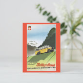 Zwitserland Alpine Bus Vintage Travel Briefkaart (Staand voorkant)