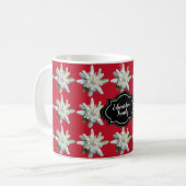 Zwitserland alpine Edelweiss monogram naam Koffiemok (Voorkant links)