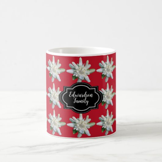 Zwitserland alpine Edelweiss monogram naam Koffiemok (Center)